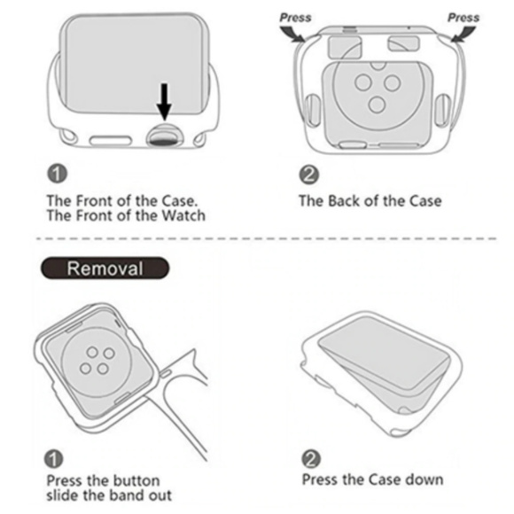 NEW 4 Color ALL-Round Screen Cover FOR Apple Watch - Picture 4 of 9